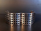 Bracelet Moderniste En étain Argenté - Signé Biche De Bère Paris - Longueur 22 Cm - Occasion