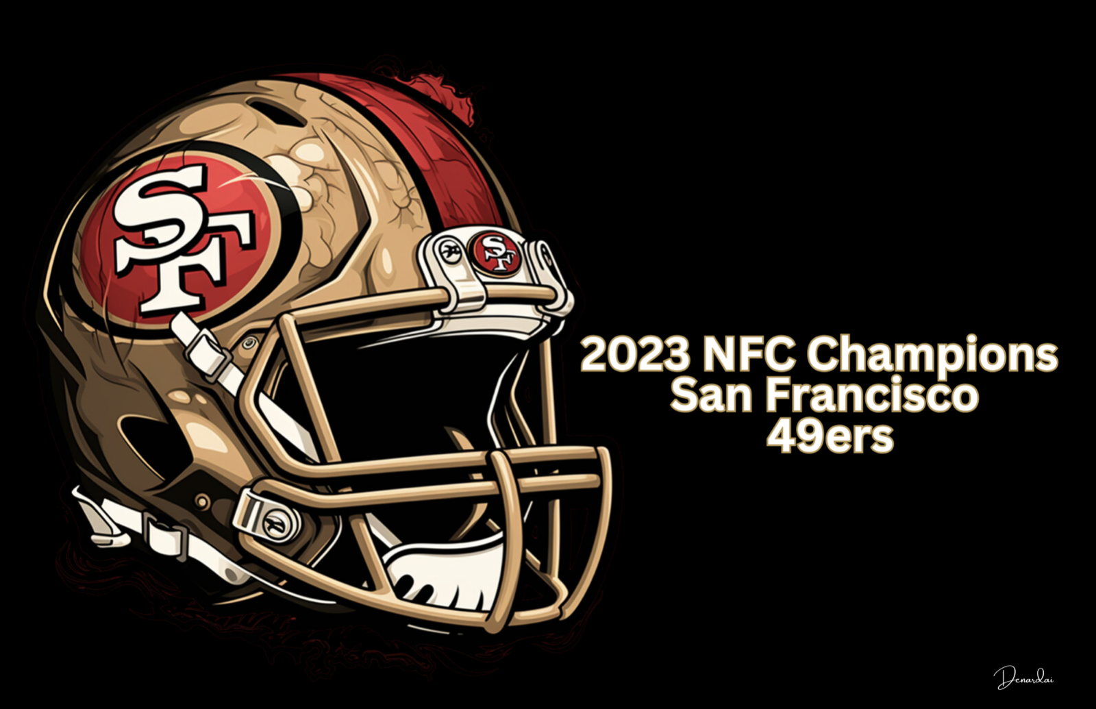 San Francisco 49ers 2023 NFC Champions Poster 17x11 49ers Helmet Wall ...