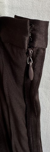 Falda para mujer BCBGMAXAZRIA talla 4 plisada cinta acento mezcla seda marrón - Imagen 8 de 8