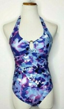 Calvin Klein Women's Bar Halter One-Piece Swimsuit Size 6 $128.00