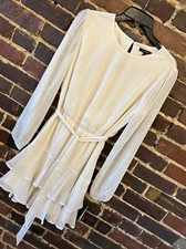 CITY STUDIO Womens Ivory Lurex Dot Short Evening Fit + Flare Dress Juniors M