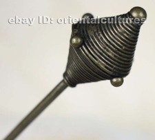 Tribal egzotyczna chińska ręcznie robiona srebrna spinka do włosów miao