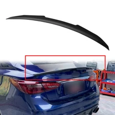 Real Carbon Fiber Trunk Lip Spoiler Wing Fit For 2014-23 Infiniti Q50 Sedan