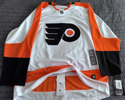 NWT Authentic Adidas Pro NHL Philadelphia Flyers White-Orange Home Jersey 50 New