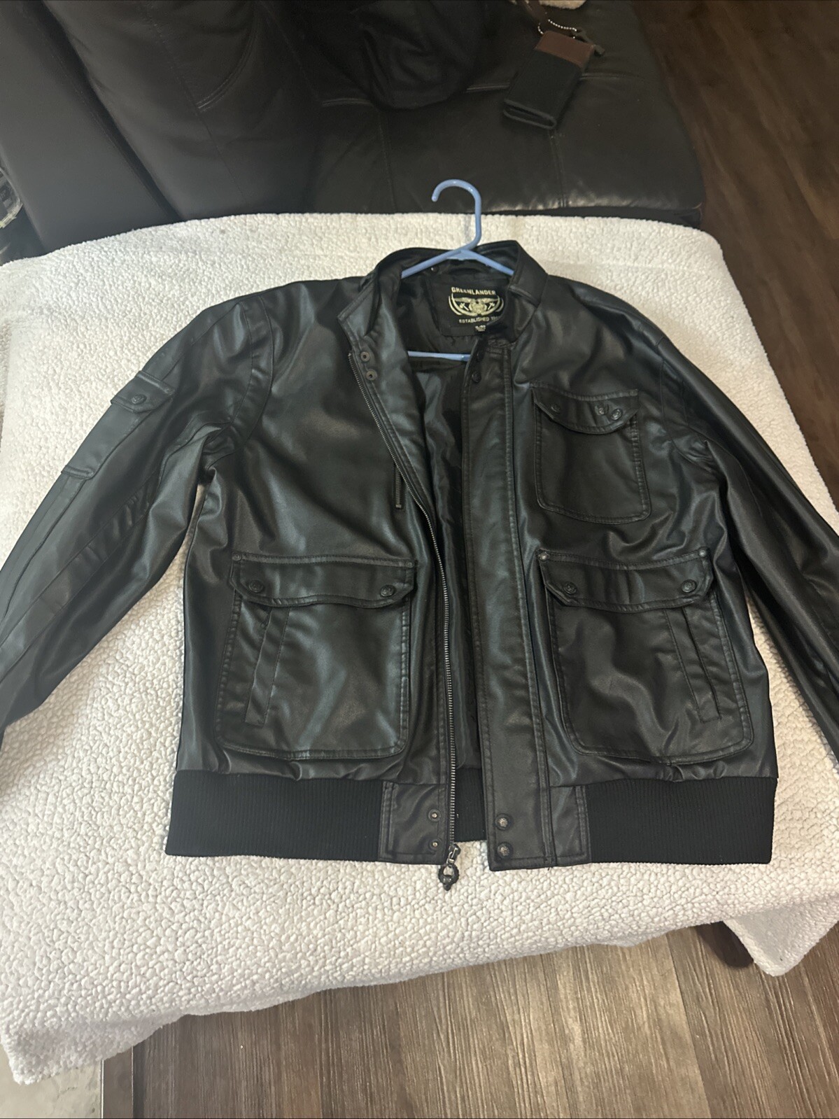 Greenlander Men Black Leather Jacket - image 1