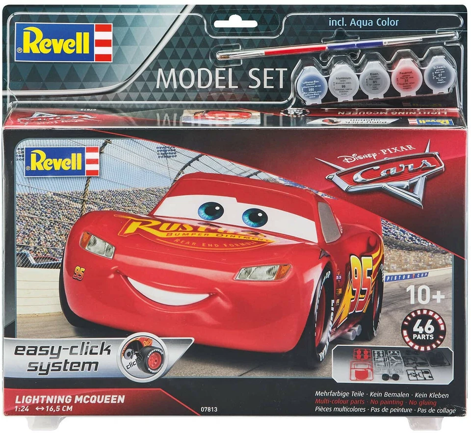 REVELL 1:24 KIT IN PLASTICA SENZA USO DI COLLA - CARS SAETTA MCQUEEN ART 07813 - Immagine 4 di 4