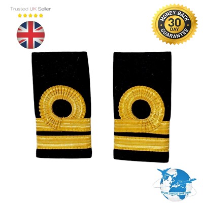 Epaulette Merchant Navy Second Officer Second Mate Deck Slip On Curl 1 Bar.