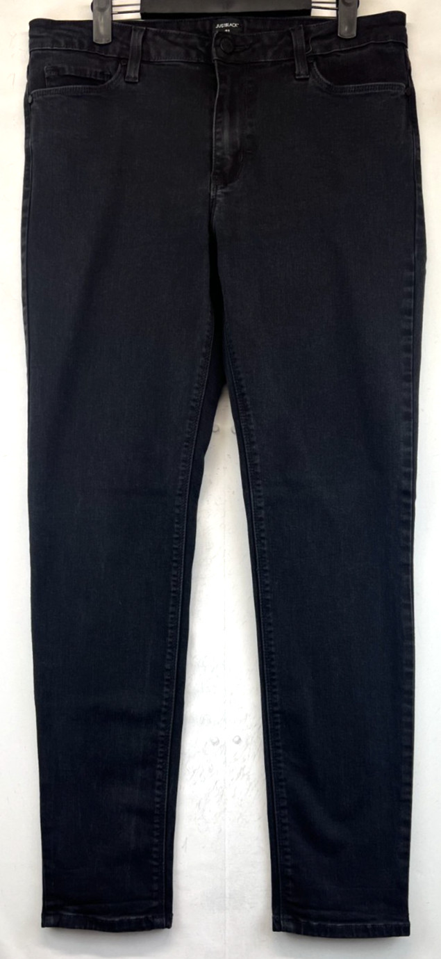 Just Black Skinny Jeans - Womens 31 Black Mid Rise Stretch Made in USA (5948)