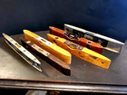 Six vintage 9" long carpenter levels ( 4 wooden, 2 metal ) — photo 1