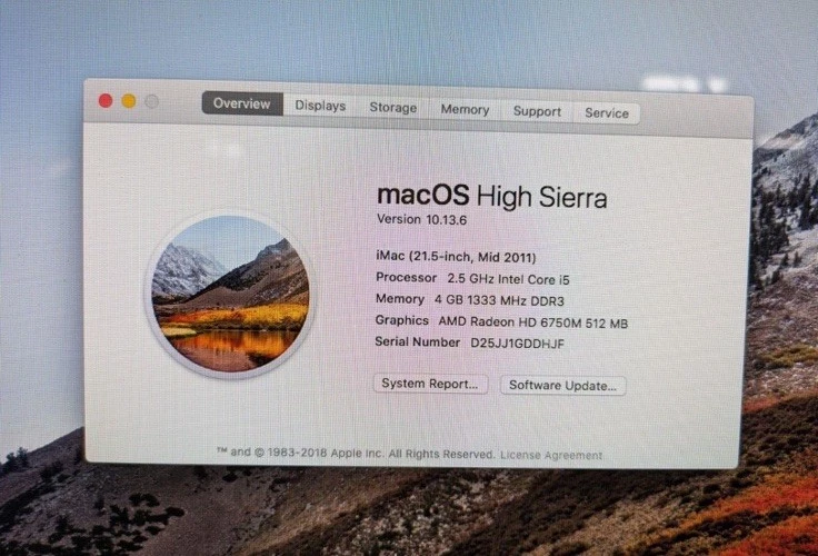 Apple iMac A1311 2010 21.5" 2.5GHz Intel Core 2 Duo 4GB RAM 500GB HDD osx10.13.6 - Image 2 of 4