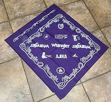 Vintage Wrangler Bandana Logo Rope Scarves Purple Western American Cowboy Casual