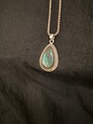 .925 Silver Rope Chain Necklace Teardrop Labradorite Bezel Pendant Charm — photo 3