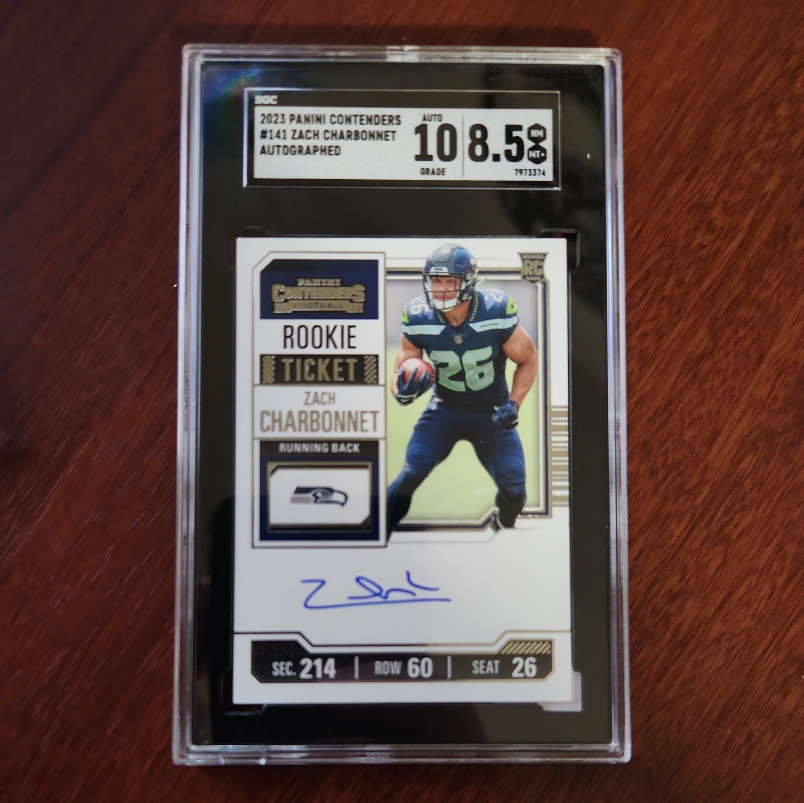 ZACH Charbonnet 2023 Panini Contenders Rookie Ticket Auto On Card RC