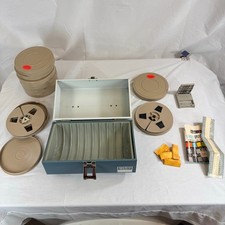 Smith Victor Corp Reel Chest 9 Film Cans Super 8 Film Holds 10 Cans w/extras
