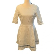 Lulus Skater Fit and Flare Dress Size Medium M in White and Mesh