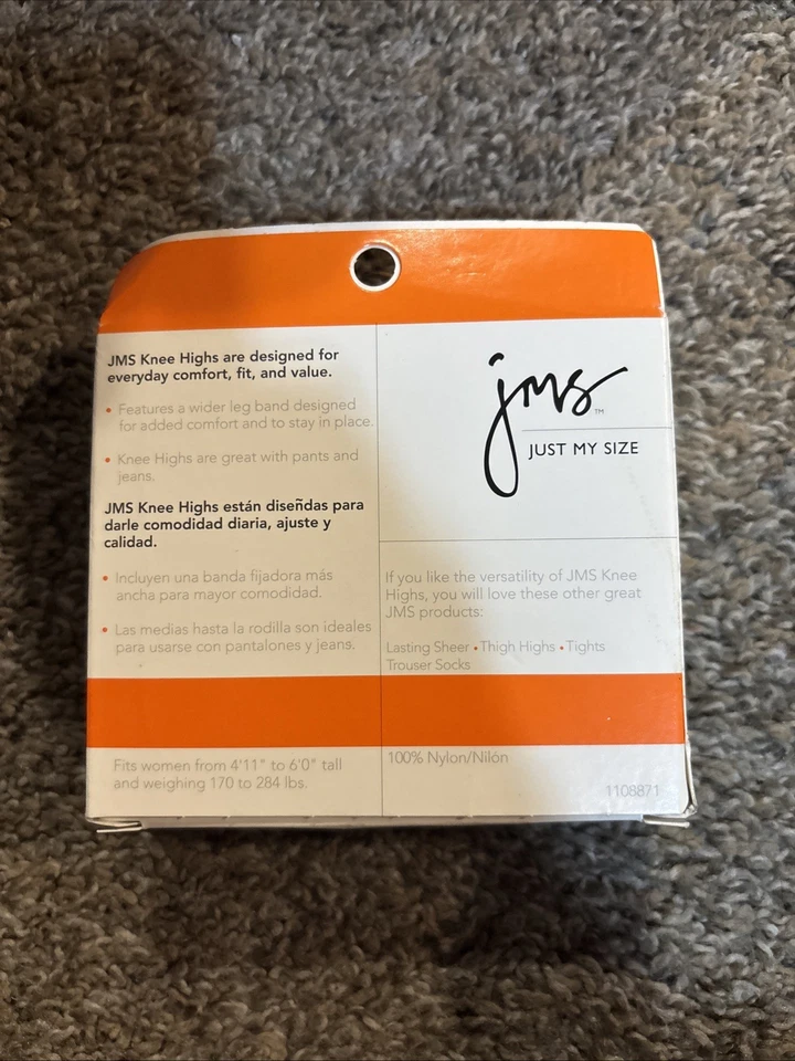 JMS Just My Size hasta la rodilla cómoda banda para piernas punta reforzada negra 1 talla 4 par Foto 2 de 4
