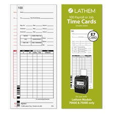 Universal Payroll/Job Time Cards, Double-Sided, For 7000E / 7500E Time Clocks...