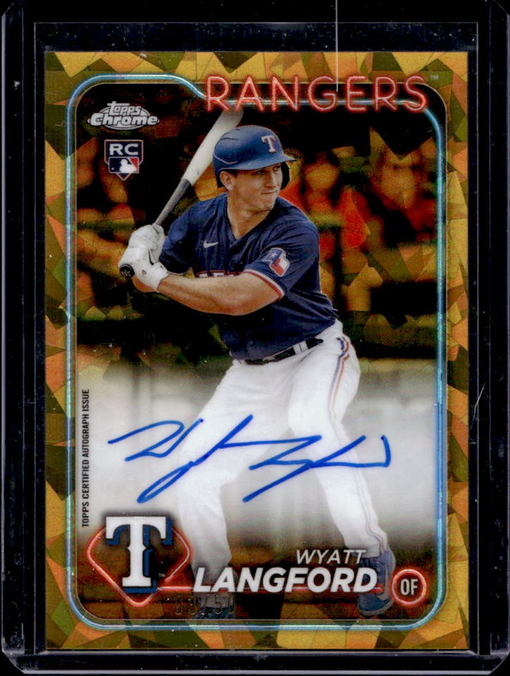 2024 Topps Chrome Sapphire Wyatt Langford Auto RC Gold Refractor #/50