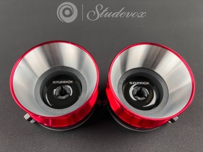 2X Studevox Metal Red NAB Hub Adapters For Open Reel to Reel Tape Recorders