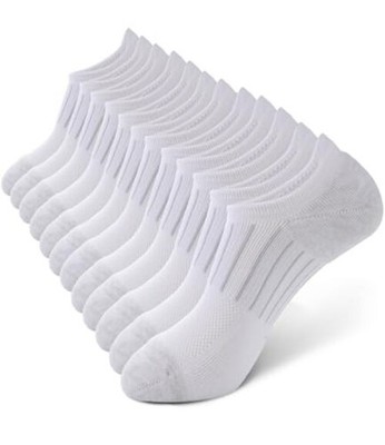 No Show Socks Men Low Cut Ankle Short Socks for Men Casual Large White 6 Pack