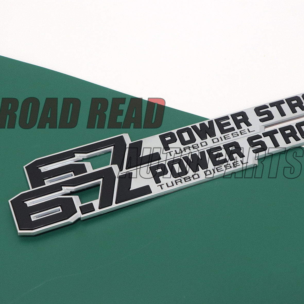 2Pcs Side Fender For 6.7L POWER STROKE Emblem Black Chrome Badge PC3Z-9942528-C