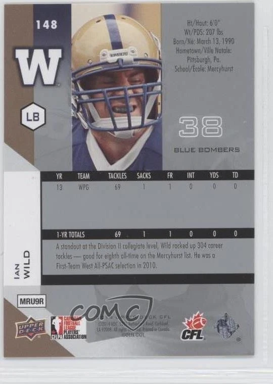 2014 Upper Deck CFL Ian Wild #148 - Image 2 of 2