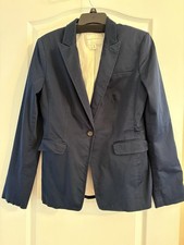Banana Republic Blazer Jacket Size 10 Tall Stretch Navy Blue Excellent
