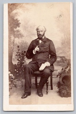 CDV 1860s Eug. de la Frouël..? portrait of man of character. Noblesse Photo Adel