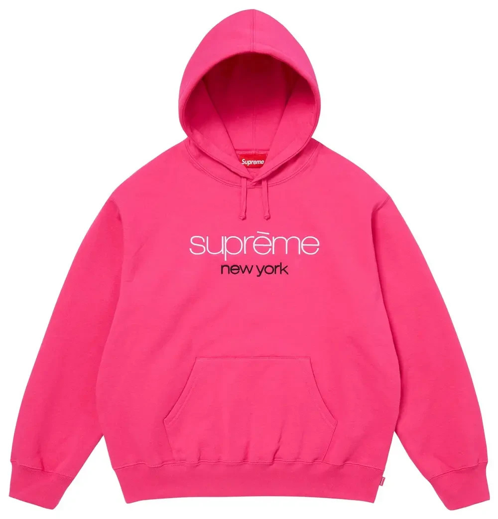 Supreme Classic Logo Hooded Sweatshirt Bright Fuchsia SS26 | eBay
