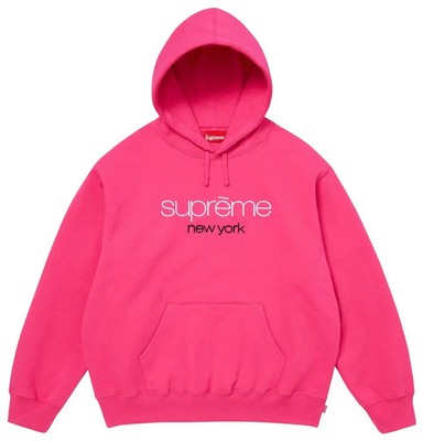 Supreme Classic Logo Hooded Sweatshirt Bright Fuchsia SS26 | eBay