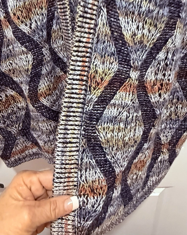 Suéter de Lana Suave Surroundings Cárdigan Abierto Plumero 2XL AZUL/GRIS ¡Pre-AMADO! 💕 Foto 4 de 4