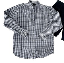 TailorByrd Men  s Long Sleeve Blue Plaid Button Down Shirt Logo Pocket XL