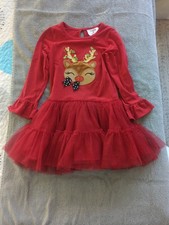 Counting Daisies Reindeer Christmas Dress Girls 5 Holiday Long Sleeve