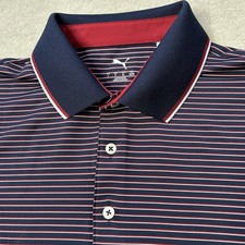 Puma Polo Shirt Men's Large Stretch Performance Golf Striped UPF40 Mattr