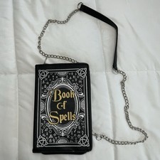 Book Of Spells Crossbody Purse Spirit Halloween Goth Removable Chain Strap