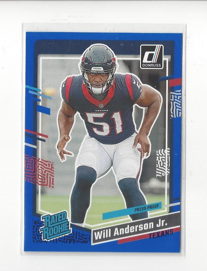 2023 Donruss Press Proof Blue #342 Will Anderson Jr. RR RC Rookie Texans