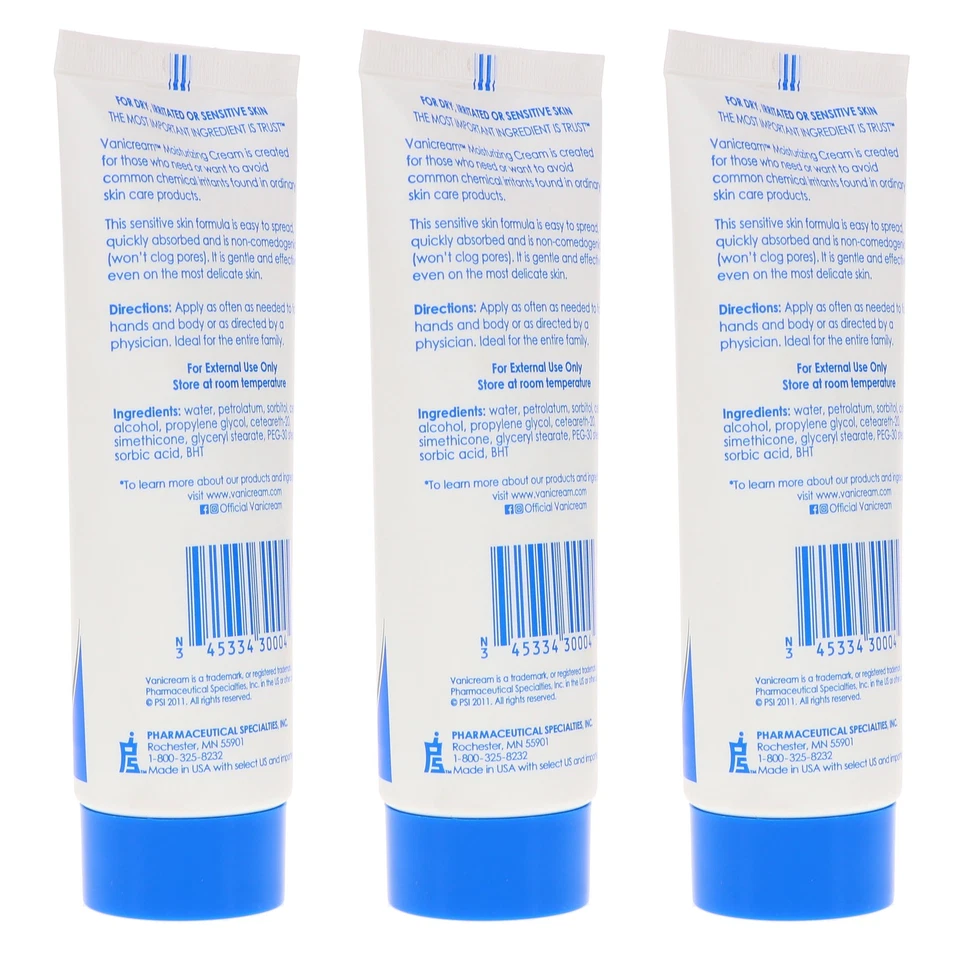 Crema hidratante para piel sensible Vanicream paquete de 3 oz Foto 3 de 4