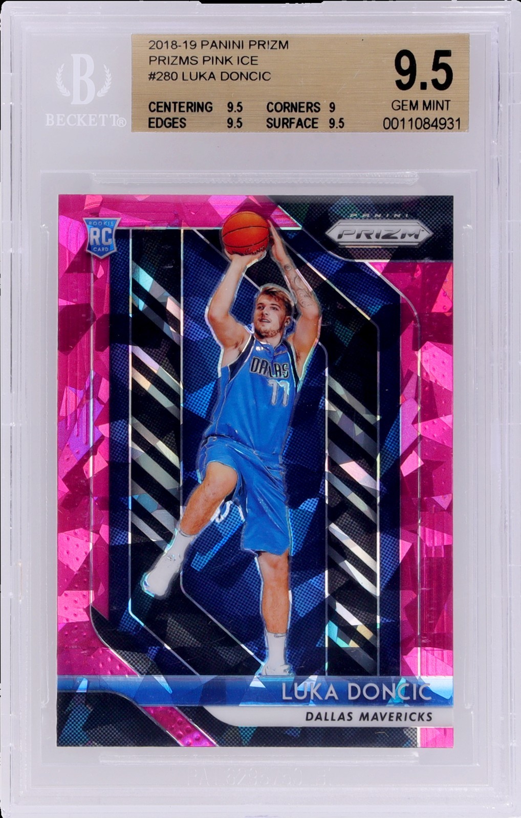 2018 Panini Prizm Luka Doncic #280 BGS 9.5 RC Pink Ice Prizm Basketball Gem Mint