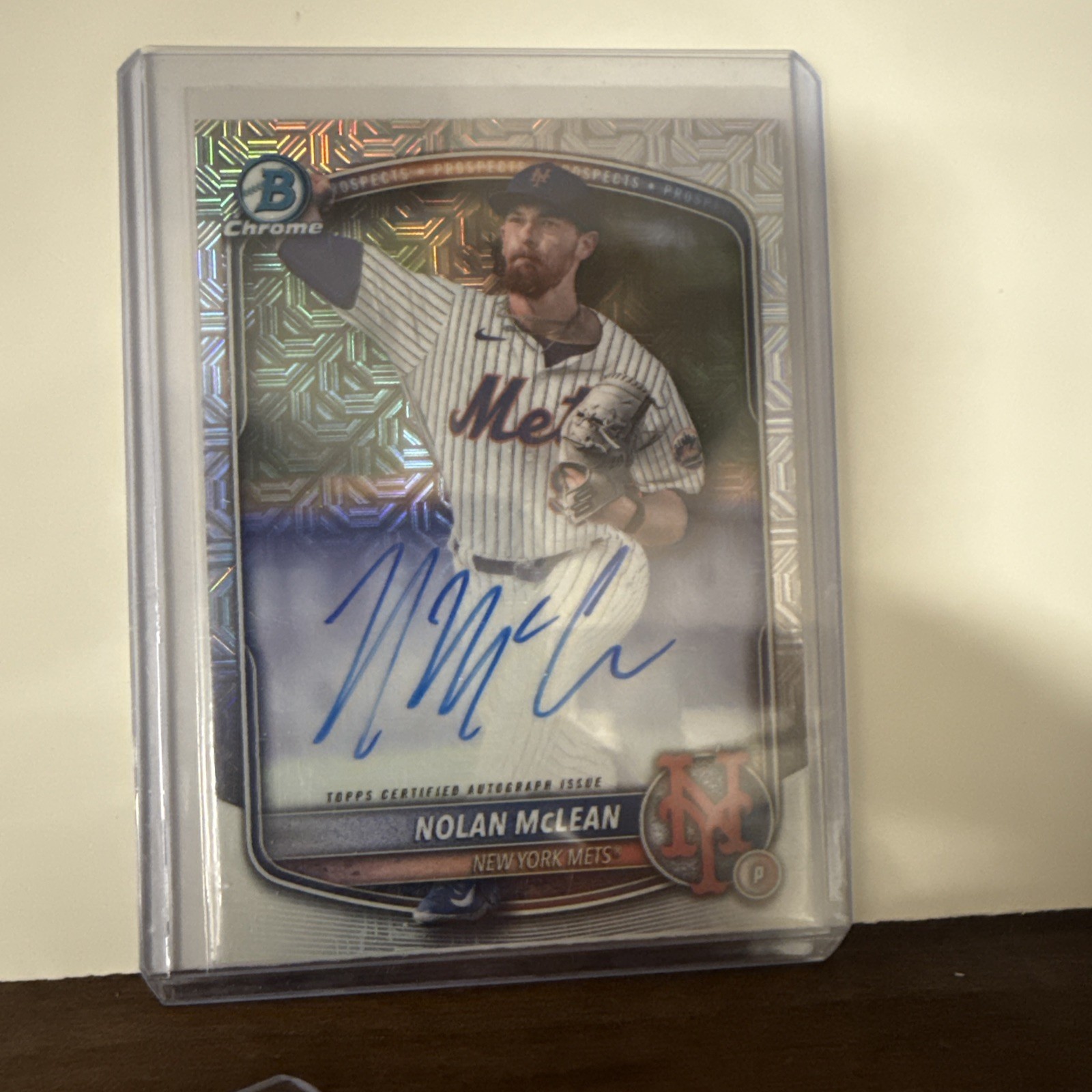 2025 Bowman Nolan McLean Chrome Prospect Auto Mega Box Refractor #BMA-NM Mets