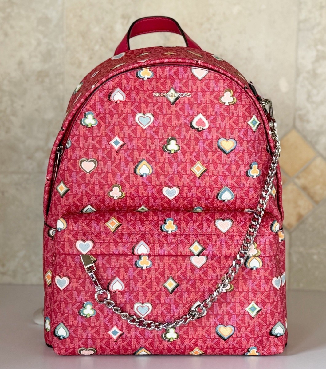 Michael Kors Slater Medium Chain Backpack MK Dark Raspberry Multi