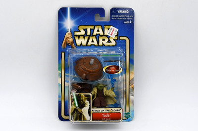 Star Wars Attack of the Clones Yoda Jedi Master With Force Action Hasbro 2002