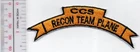 Us Army CCS Recon Team Plane Patch NO TARIFF