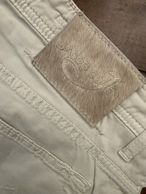 JACOB COHËN Hose Baumwolle und Leinen grau/hellbeige W34 Frühling Sommer