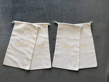 Chloe Drawstring Dust Cover Bag Lined Storage Set of 4 White 12 X 7