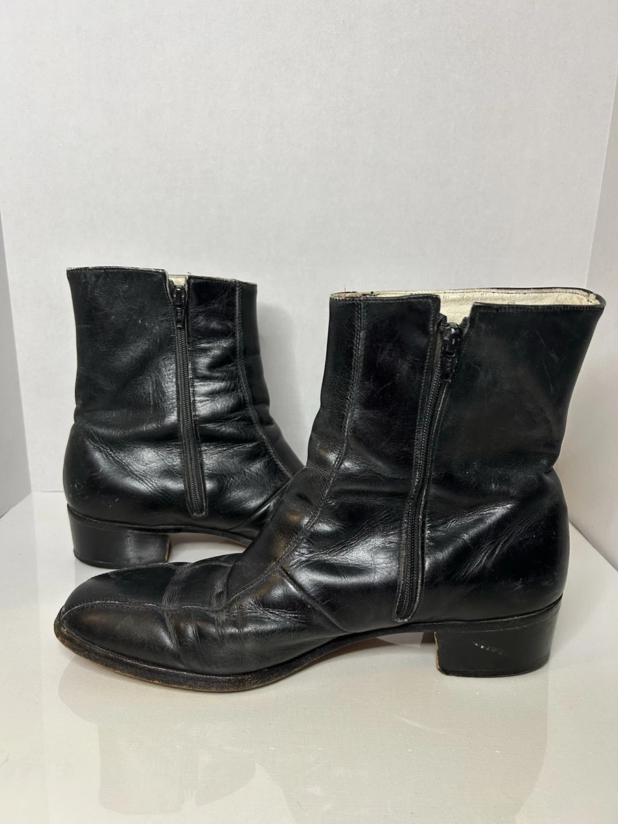 Vintage Men\'s Black Leather Boots size size 9.5 Mens Vintage Gorilla Lace Up Black Leather Work Boots 9.5 EE  main image 2