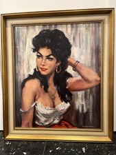 Bild „Schöne Zigeunerin“ von H. Walter. Maße: 60 x 70 cm (B X H)