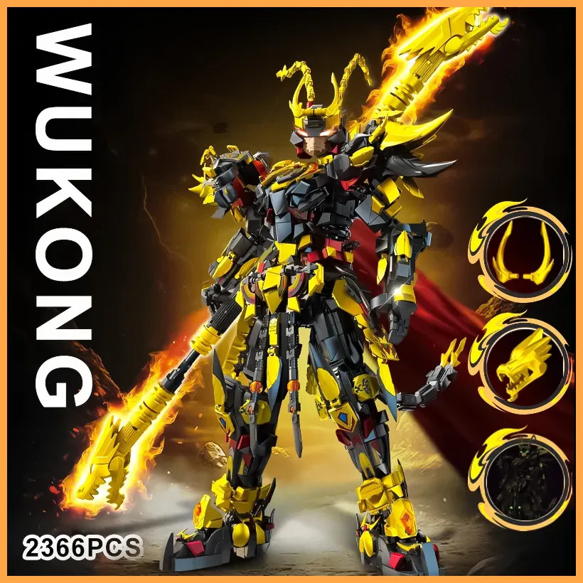 Monkey King Wukong Bausteine Set Schwarzer Held Golden Mech Spielzeug Sammlung