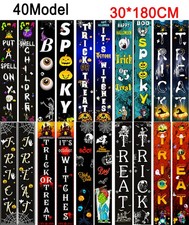 Trick or Treat Halloween Door Banner Pair Spooky Porch Hanging Party Decoration