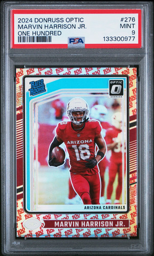 2024 Panini Optic Marvin Harrison Jr One Hundred Emoji PSA 9