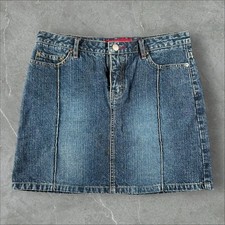 UNIONBAY Denim Mini Skirt Womens 3 Blue Y2K Grunge Casual 2000s Alternative